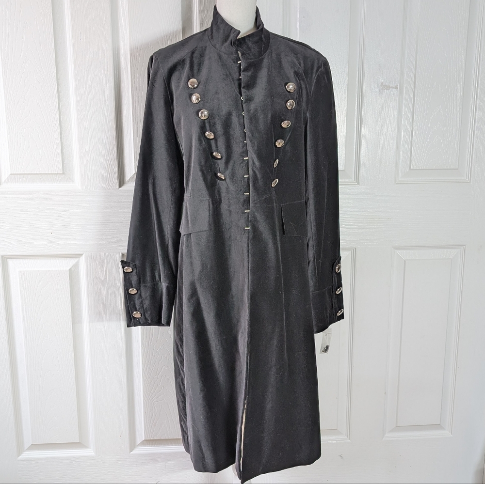 Newport News Velvet Military style coat, Vintage in EUC, sz 16